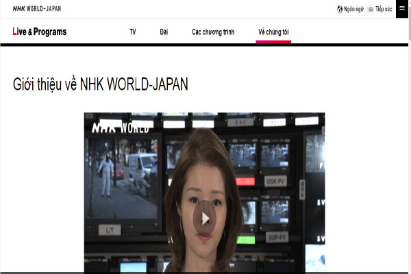 Trang web NHK WORLD 